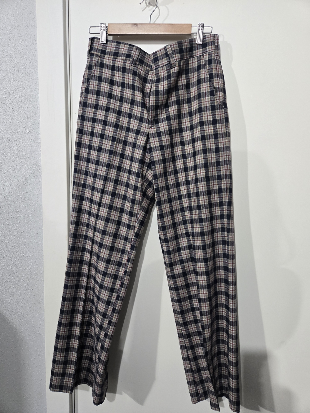 Men's Navy & Cream Plaid Straight-Leg Chinos